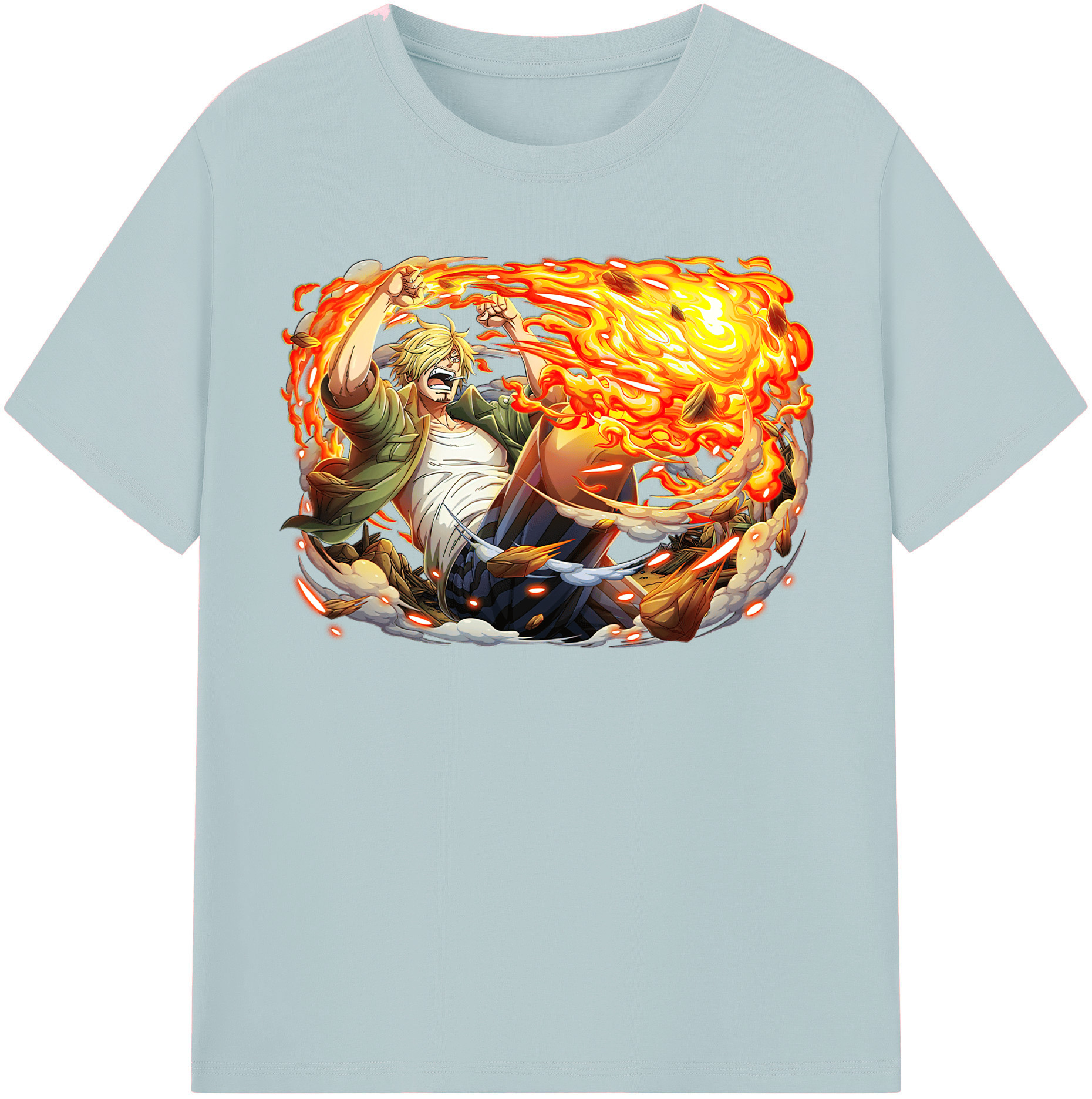 ワンピース サンジ ONE PIECE Sanji 綿100％半袖Tシャツ（フロントプリント）